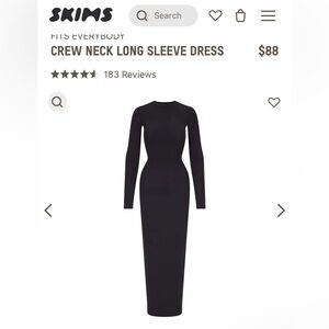 SKIMS Fits Everybody Crew Neck Long Sleeve dress